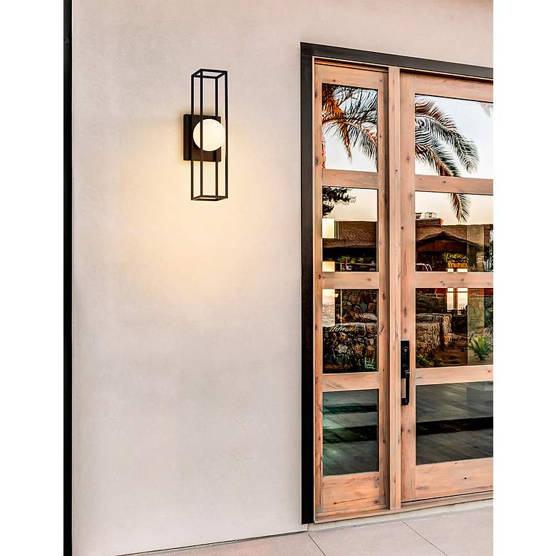 Image 5 Float 18"H Matte Black LED Indoor/Outdoor Wall Sconce more views