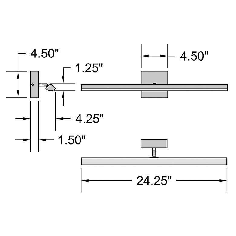 Image 4 Float 24 1/4" Wide Matte Black LED Vanity Bath Light more views