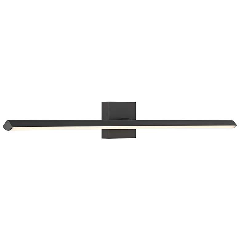 Image 2 Float 36" Wide Matte Black Adjustable LED Vanity Bath Light