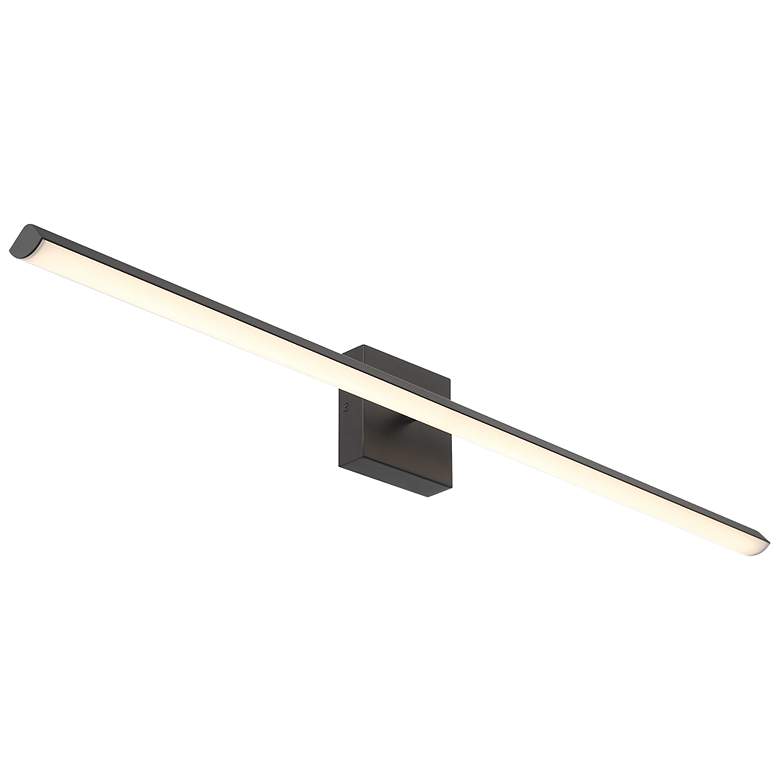 Image 4 Float 36" Wide Matte Black Adjustable LED Vanity Bath Light more views