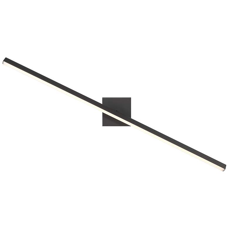 Image 6 Float 36" Wide Matte Black Adjustable LED Vanity Bath Light more views