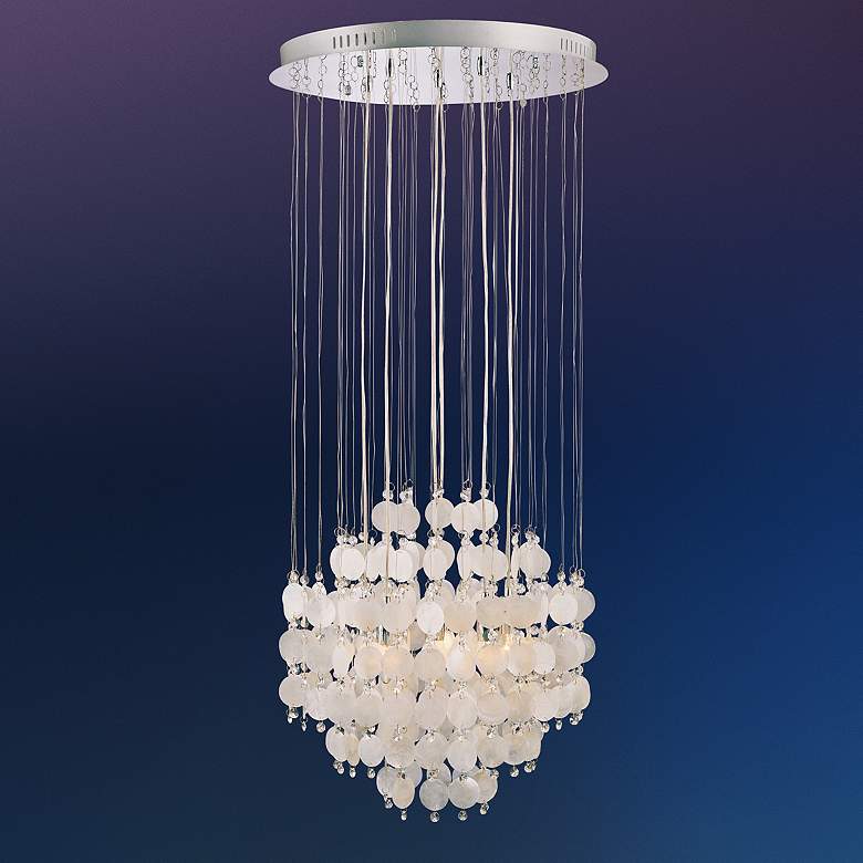 Image 1 Floating Capiz Seashell 20 inch Wide Chandelier