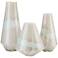 Floating Cloud Light Gray and White Glass Vases Set of 3