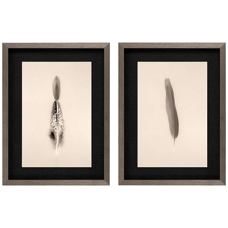 Image 2 Floating Feathers I 25"H 2-Piece Giclee Framed Wall Art Set