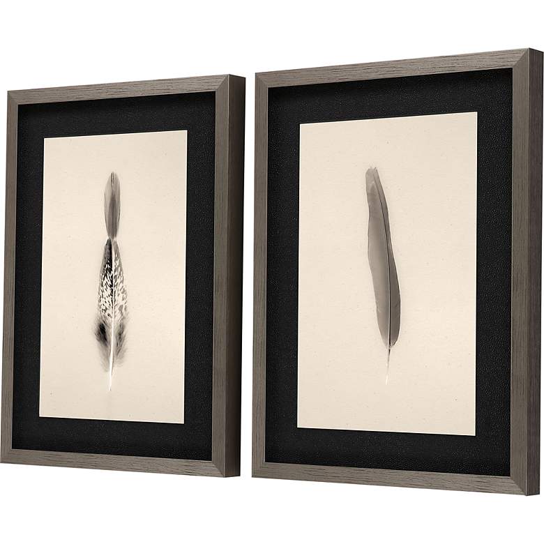 Image 4 Floating Feathers I 25"H 2-Piece Giclee Framed Wall Art Set more views
