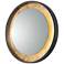 Floating Gold Leaf and Black 23 1/2" Round LED Wall Mirror