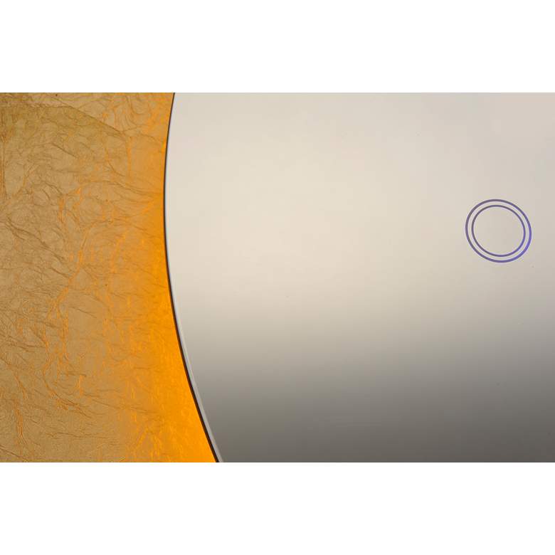 Image 5 Floating Gold Leaf and Black 23 1/2" Round LED Wall Mirror more views