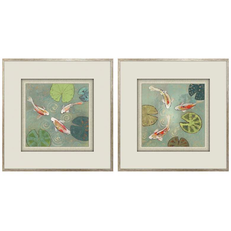 Image 1 Floating Motion 25"W x 25"H Transitional Framed Art Set of 2