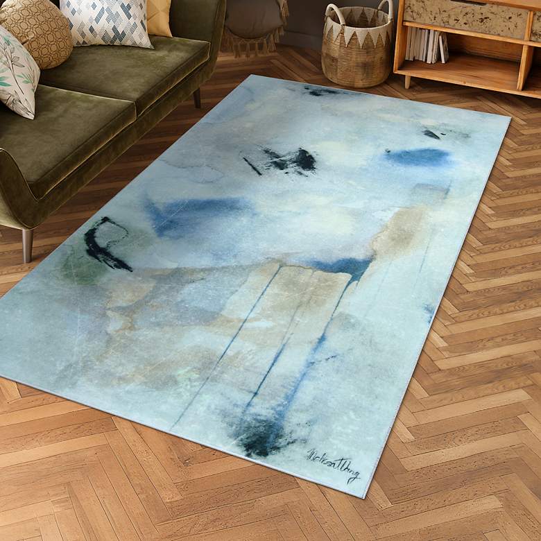 Floating Rugs Floating Stars 5'x8'Hand Washable Power-loomed Art Area Rug - #3500M ...