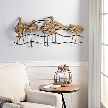 Flock of Birds Wall Art - Silver Metal