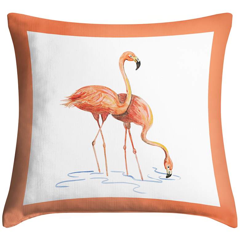 Image 1 Flock of Flamingos II 18 inch Square Throw Pillow