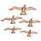 Flock of Seagulls Copper Bird 5-Piece Wall Art Set