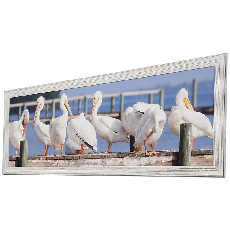 Image 5 Flock on the Dock 51" Wide Giclee Framed Wall Art more views