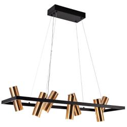 Floeice 31 1/2" Wide Matte Black 7-Light LED Linear Pendant
