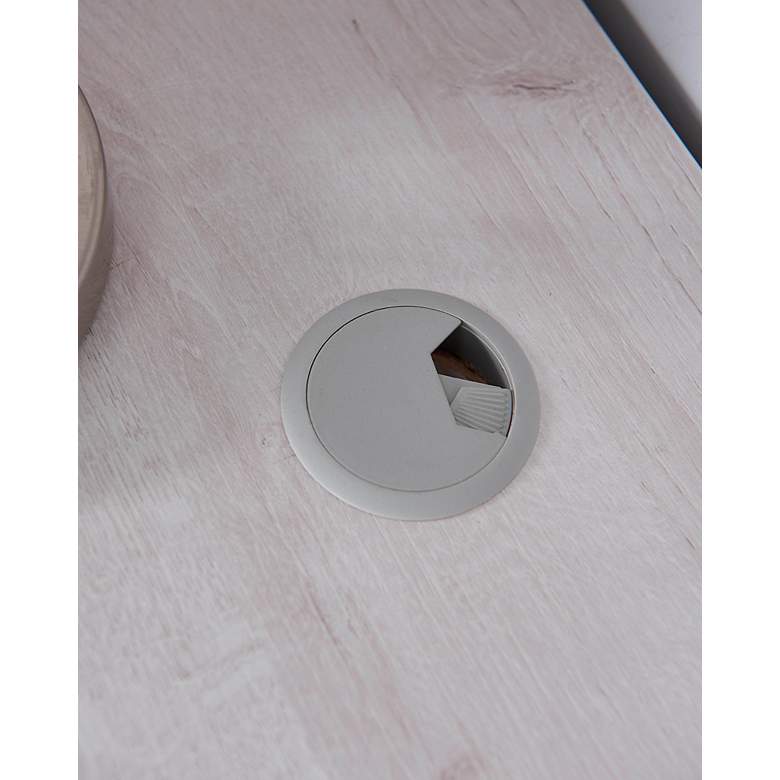 Image 5 Flokton 59 1/4" Wide White Wood Writing Desk w/ USB Outlet more views