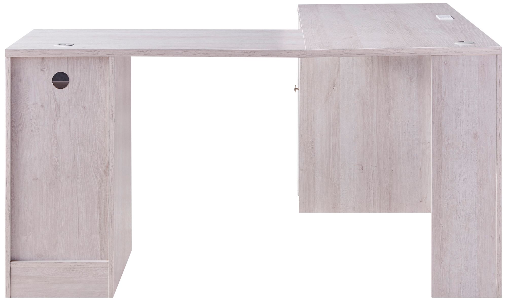 Flokton 59 1/4" Wide White Wood Writing Desk w/ USB Outlet in scene