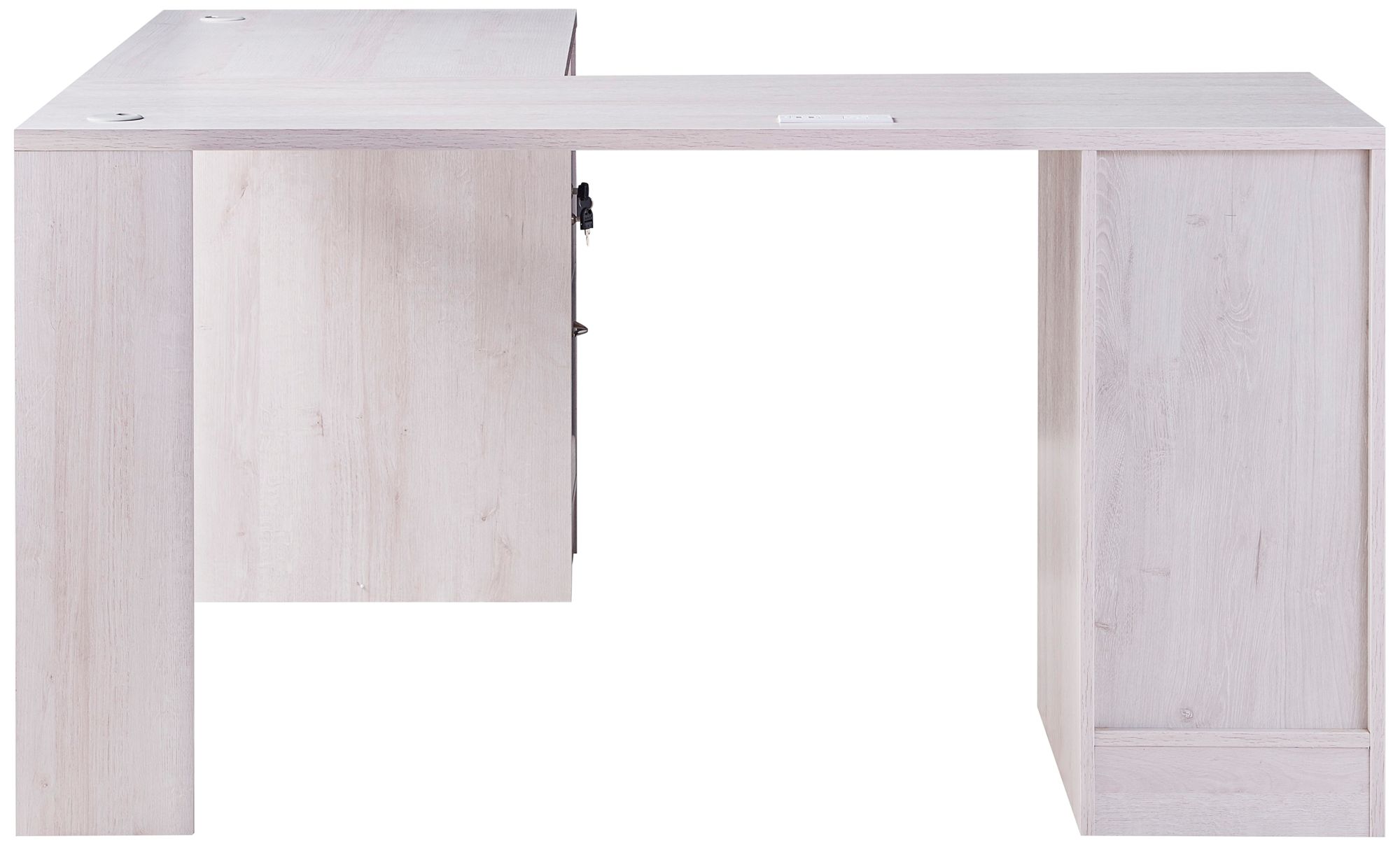 Flokton 59 1/4" Wide White Wood Writing Desk w/ USB Outlet in scene