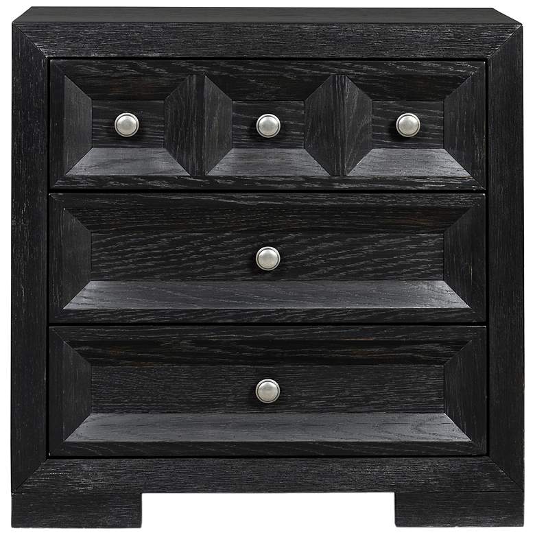 Image 3 Flonnin Modern Classic Black 3 Drawer Nightstand With USB C Charging Ports more views