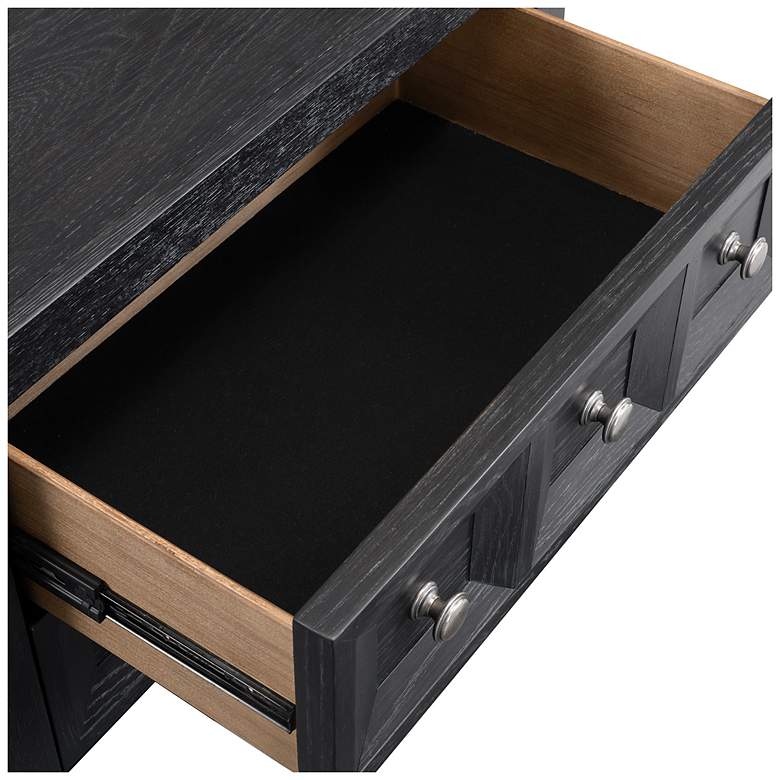 Image 6 Flonnin Modern Classic Black 3 Drawer Nightstand With USB C Charging Ports more views