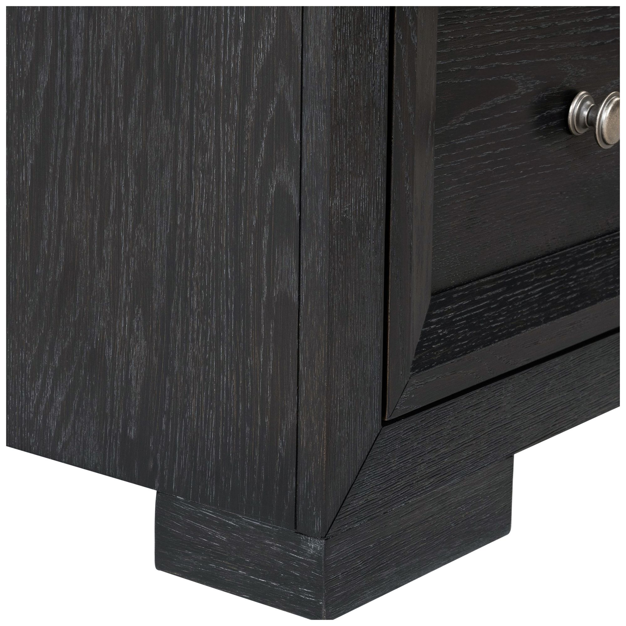 Flonnin Modern Classic Black 3 Drawer Nightstand With USB C Charging Ports