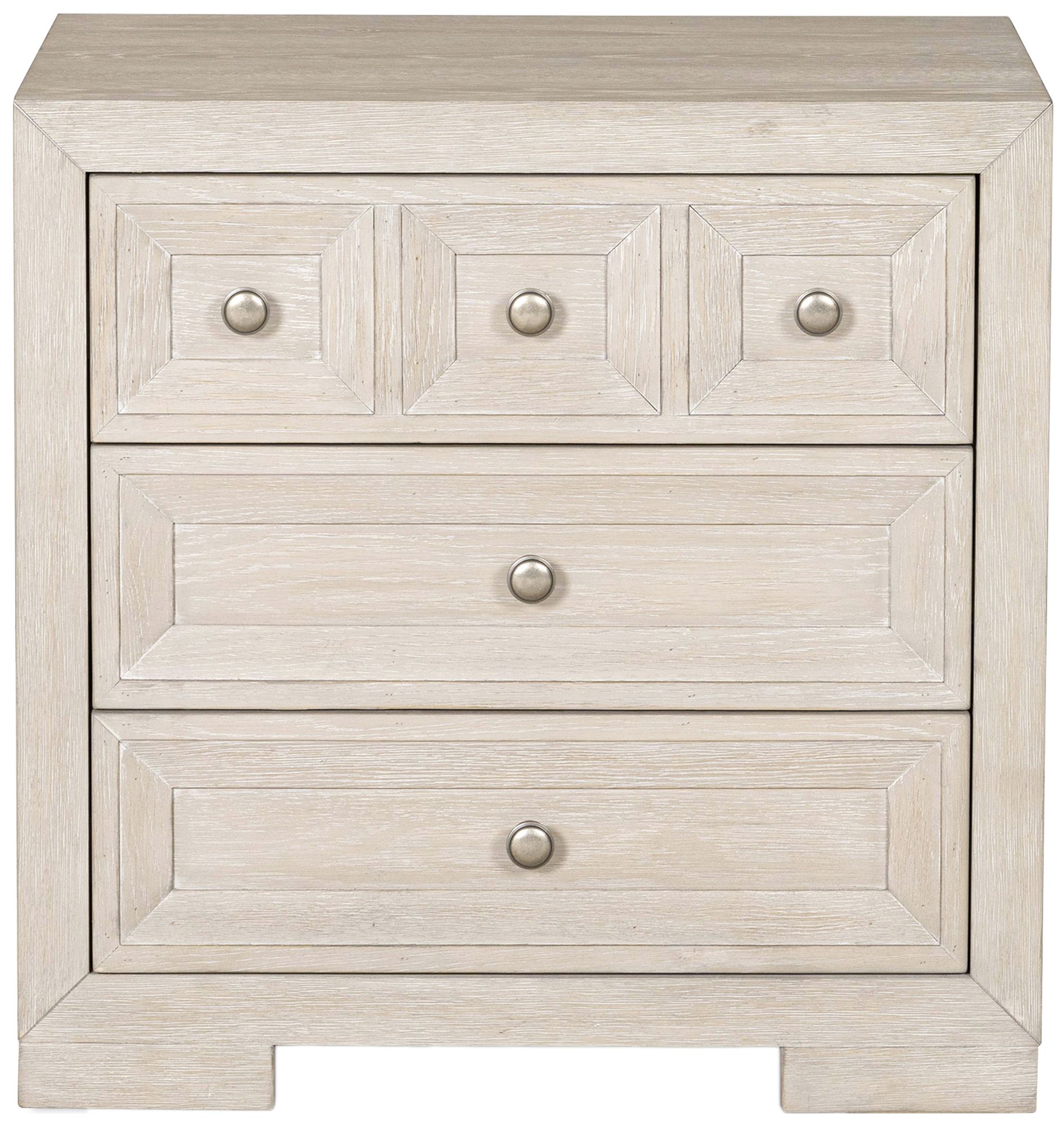 Image 3 Flonnin Modern Classic Tawny 3 Drawer Nightstand With USB Charging Ports more views