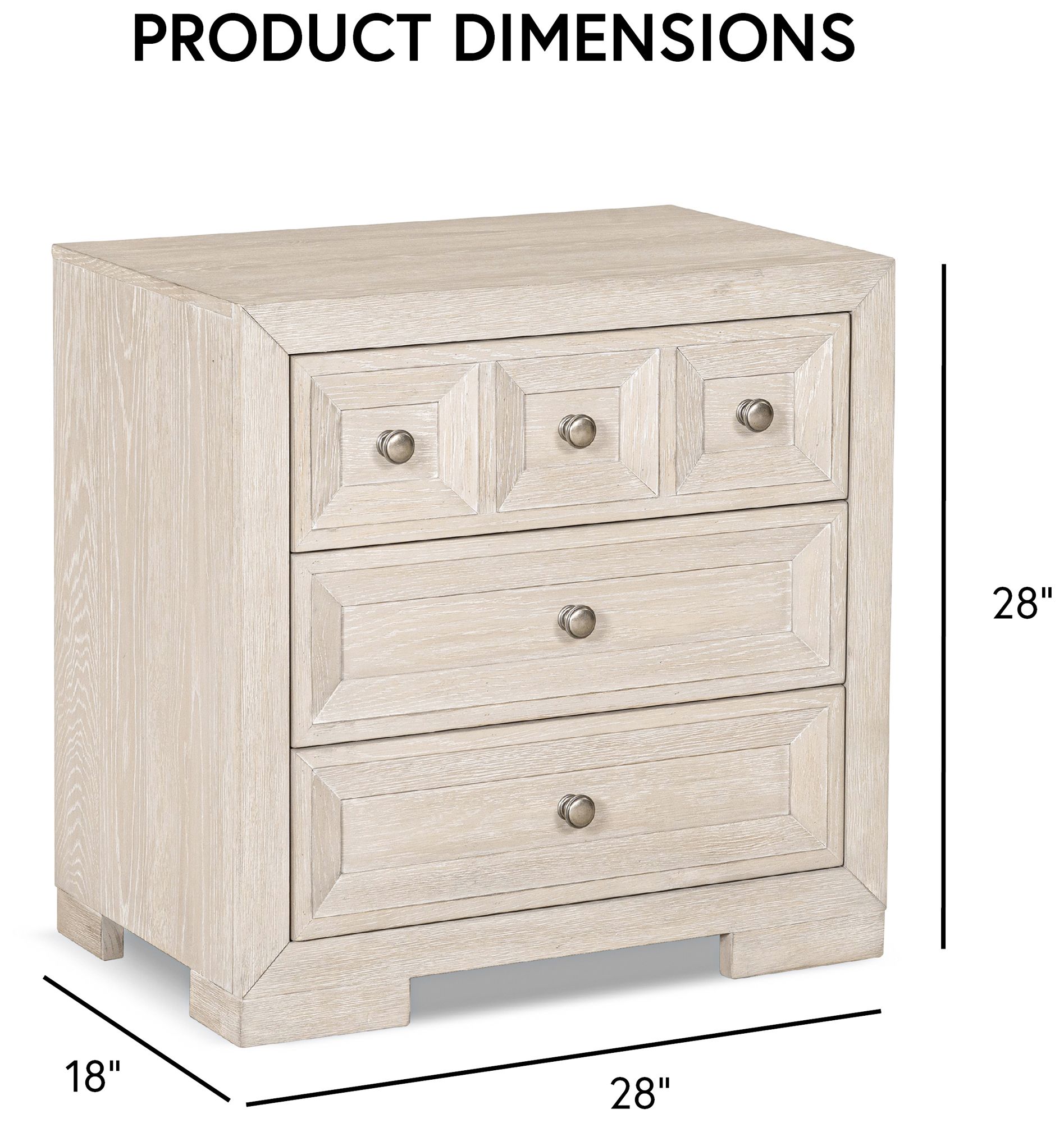 Flonnin Modern Classic Tawny 3 Drawer Nightstand With USB Charging Ports