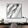 Flood 36" Square Textured Metallic Framed Canvas Wall Art in scene
