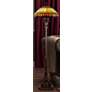 Quoizel Tiffany-Style Floor Lamp with Handcrafted Feather Glass Shade in scene
