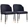 Flor Black Fabric Dining Chairs Set of 2