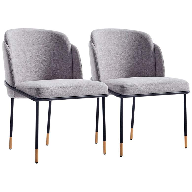 Image 2 Flor Gray Fabric Dining Chairs Set of 2