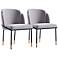 Flor Gray Fabric Dining Chairs Set of 2