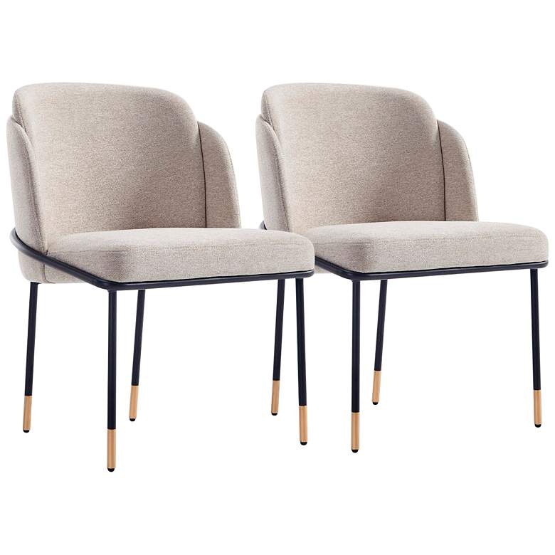 Image 2 Flor Wheat Fabric Dining Chairs Set of 2
