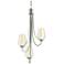 Flora 15.8" Wide 3 Arm Sterling Chandelier With Opal and Seeded Glass