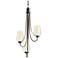 Flora 15.8"W 3 Arm Oil Rubbed Bronze Chandelier With Opal and Seeded G