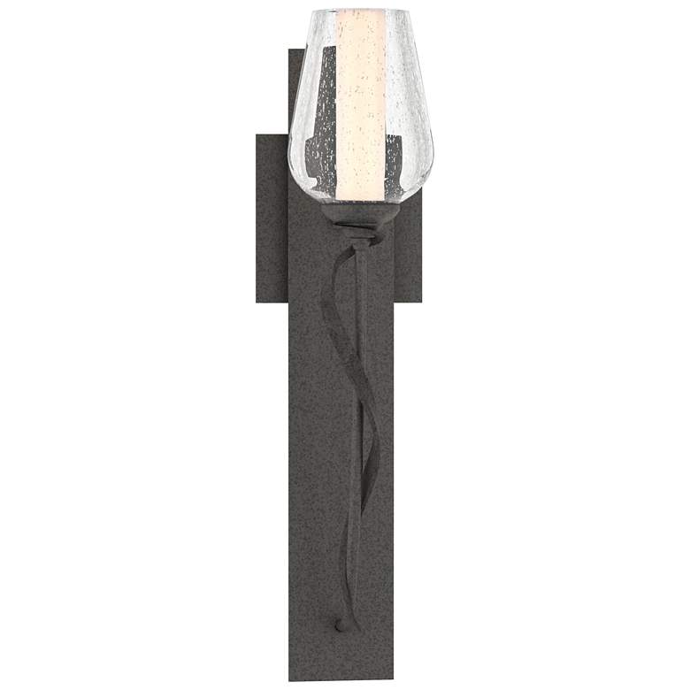 Image 1 Flora 18.5" High Natural Iron Sconce With Opal and Seeded Glass Shade
