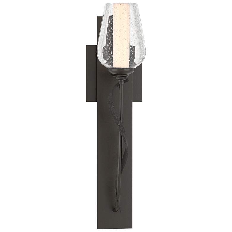 Image 1 Flora 18.5" High Oil Rubbed Bronze Sconce With Opal and Seeded Glass S