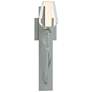 Flora 18.5" High Vintage Platinum Sconce With Opal and Seeded Glass Sh