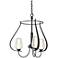 Flora 19.4" Wide 3 Arm Round Black Chandelier With Opal and Seeded Gla