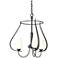 Flora 19.4" Wide 3 Arm Round Natural Iron Chandelier With Opal Glass