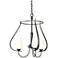 Flora 19.4" Wide 3 Arm Round Oil Rubbed Bronze Chandelier With Opal Gl