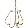 Flora 19.4" Wide 3 Arm Round Soft Gold Chandelier With Opal Glass