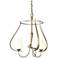 Flora 19.4" Wide 3 Arm Round Soft Gold Chandelier With Opal Glass