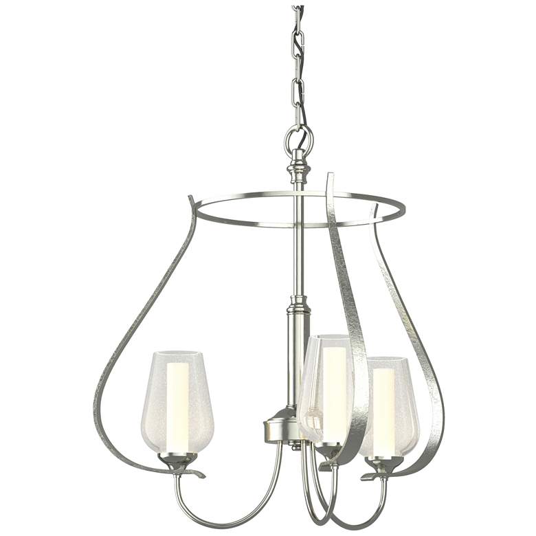 Image 1 Flora 19.4" Wide 3 Arm Round Sterling Chandelier With Opal and Seeded