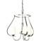 Flora 19.4" Wide 3 Arm Round Sterling Chandelier With Opal Glass