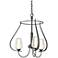 Flora 19.4"W 3 Arm Round Natural Iron Chandelier With Opal and Seeded 