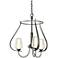 Flora 19.4"W 3 Arm Round Oiled Bronze Chandelier w/ Opal and Seeded Gl