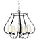 Flora 22.2" Wide 5 Arm Black Chandelier With Opal and Seeded Glass