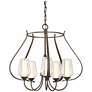 Flora 22.2" Wide 5 Arm Bronze Chandelier With Opal and Seeded Glass