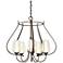 Flora 22.2" Wide 5 Arm Bronze Chandelier With Opal and Seeded Glass