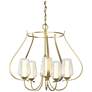 Flora 22.2" Wide 5 Arm Modern Brass Chandelier With Opal and Seeded Gl